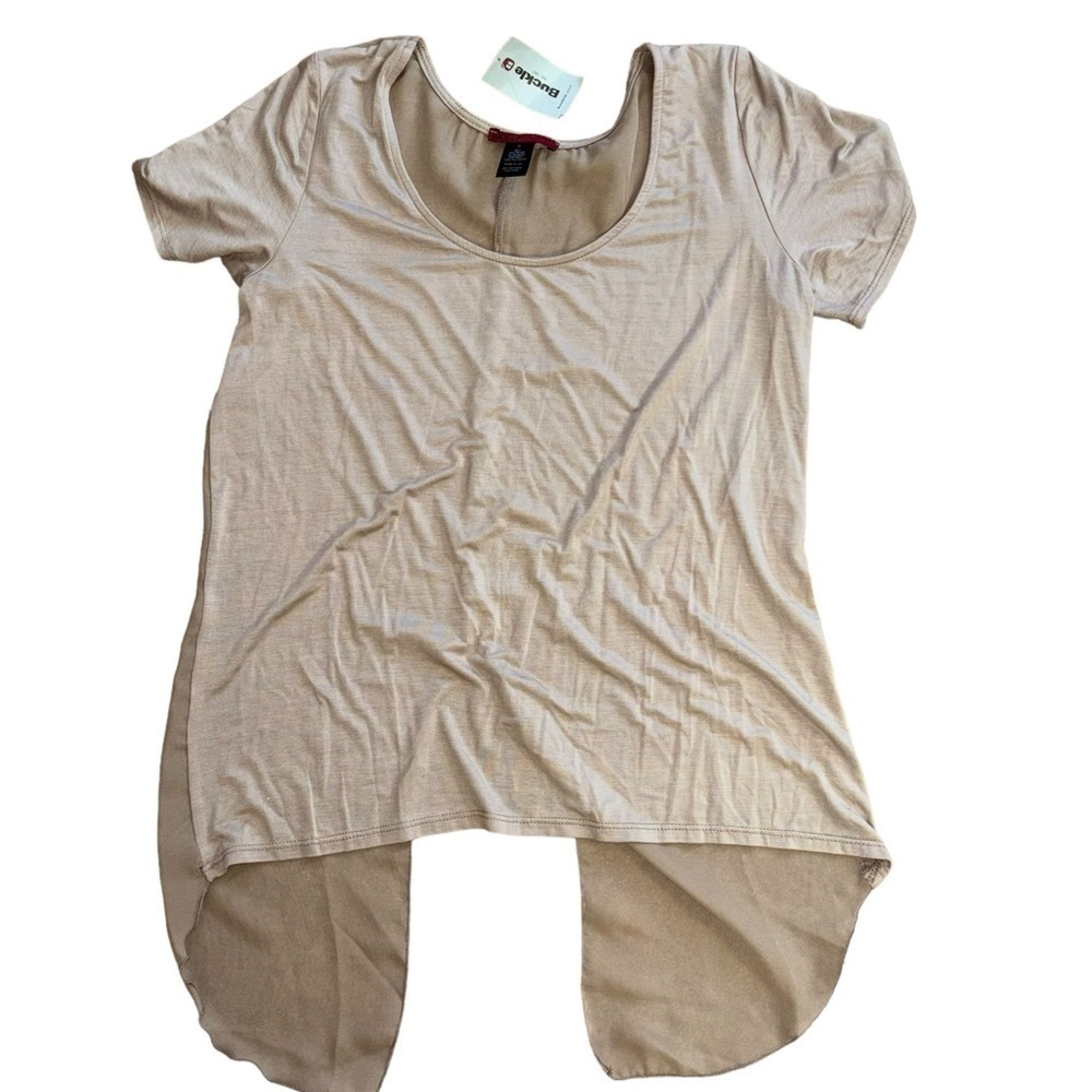 BKE Red NWT The Buckle Women’s Sheer Tshirt Women’s S Tan Western Cowgirl Blouse